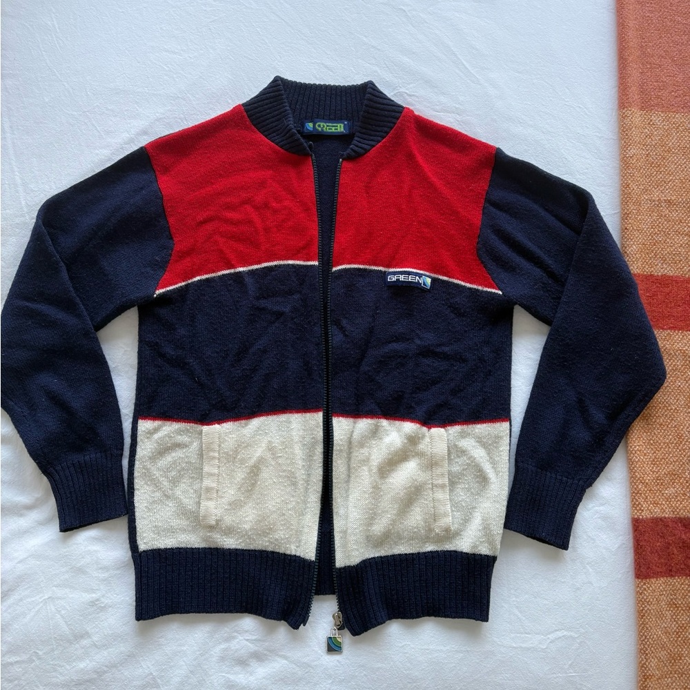 Vintage Zip-Up Wool Sweater